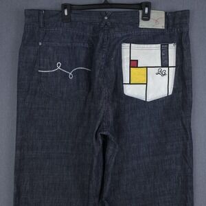 Lifted Research Group Denim Jeans Mens 46 (Fits 43x33) Blue Baggy‎ Y2K Hip Hop